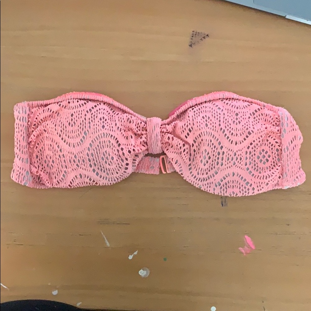 VS PINK CORAL SPARKLY BANDO BIKINI